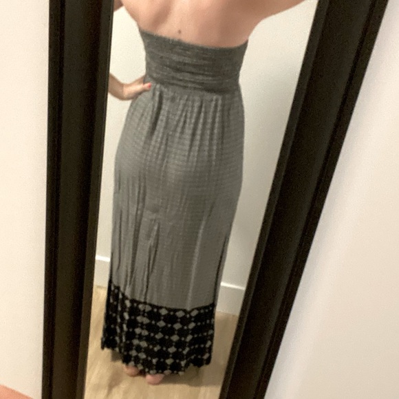 B&W Strapless Maxi Dress - Picture 2 of 4